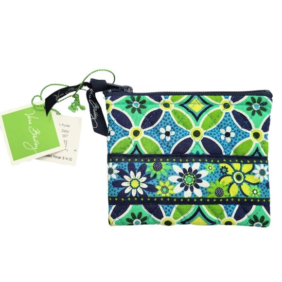 VERA BRADLEY Daisy Daisy Zip Coin Purse - New With Tags - Picture 1 of 4